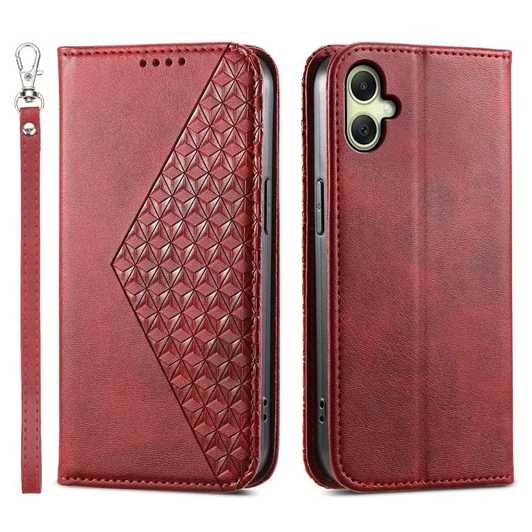 For Samsung Galaxy A06 Case Calf Texture PU Leather Phone Cover with Wallet