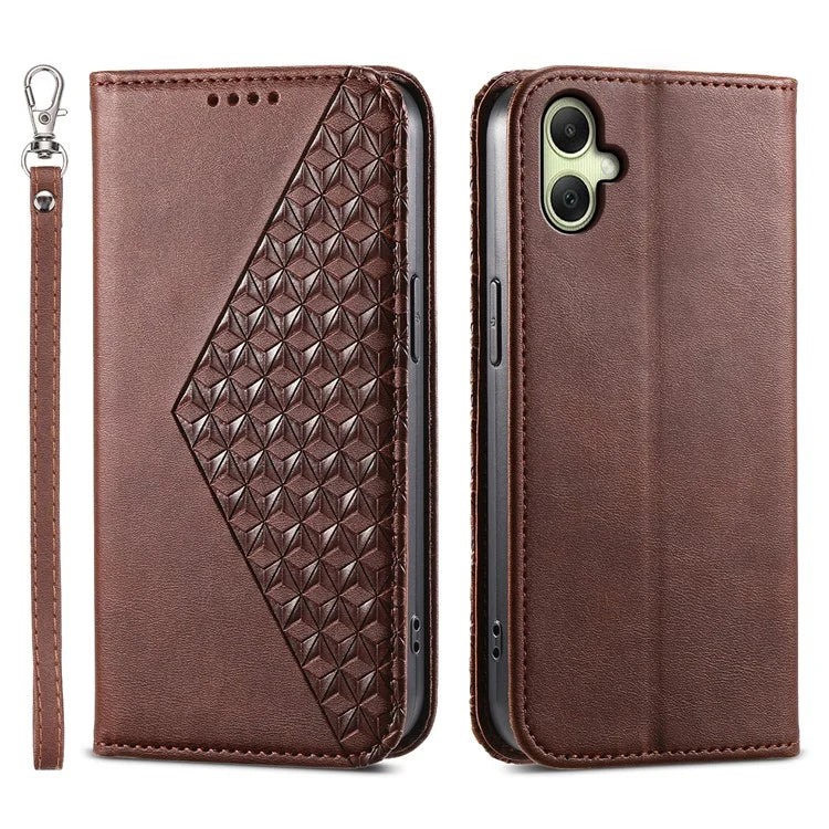 For Samsung Galaxy A06 Case Calf Texture PU Leather Phone Cover with Wallet