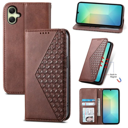 For Samsung Galaxy A06 Case Calf Texture PU Leather Phone Cover with Wallet