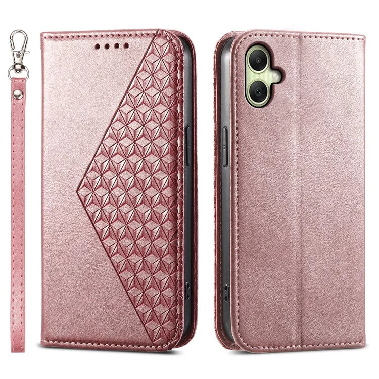 For Samsung Galaxy A06 Case Calf Texture PU Leather Phone Cover with Wallet