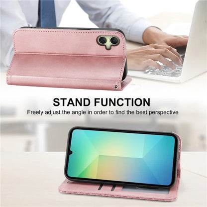 For Samsung Galaxy A06 Case Calf Texture PU Leather Phone Cover with Wallet