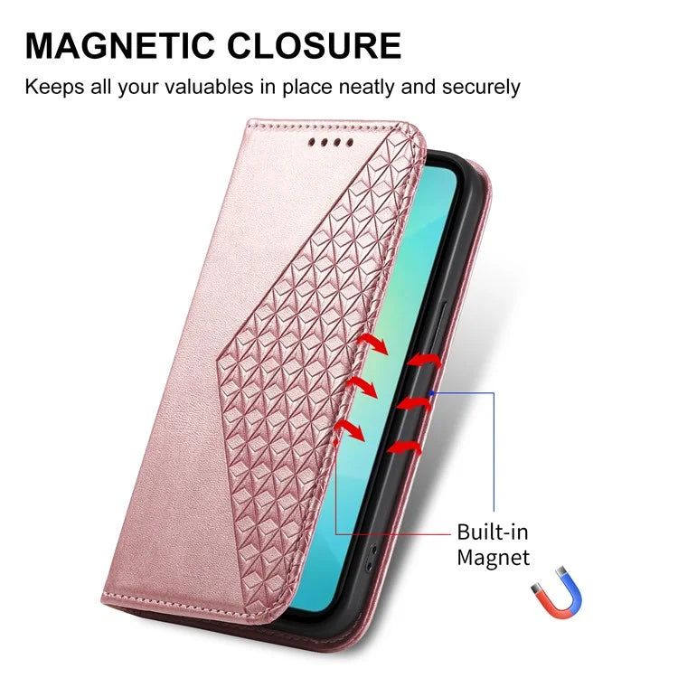 For Samsung Galaxy A06 Case Calf Texture PU Leather Phone Cover with Wallet