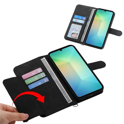 For Samsung Galaxy A06 Case Flower Pattern PU Leather Wallet Phone Cover with Strap