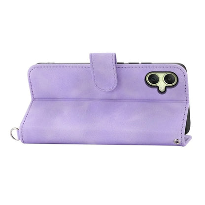 For Samsung Galaxy A06 Case Flower Pattern PU Leather Wallet Phone Cover with Strap