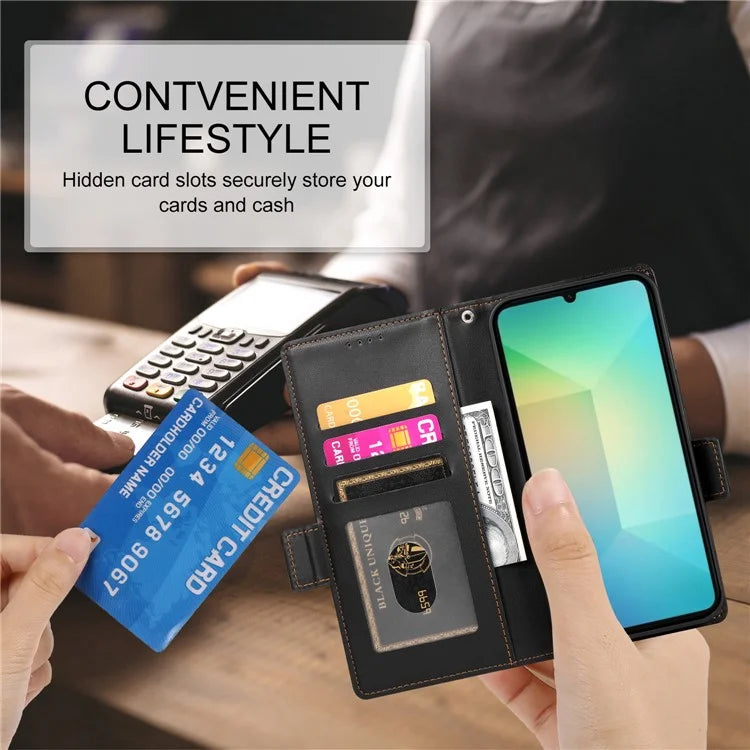 DF-010 For Samsung Galaxy A06 Stand Case PU Leather Wallet Phone Cover