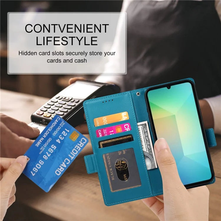 DF-010 For Samsung Galaxy A06 Stand Case PU Leather Wallet Phone Cover