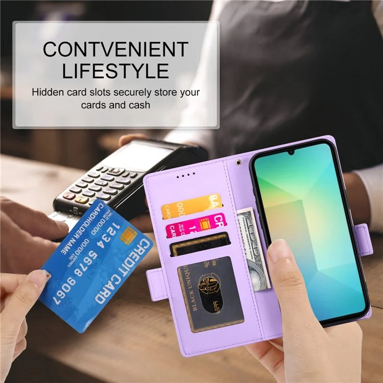 DF-010 For Samsung Galaxy A06 Stand Case PU Leather Wallet Phone Cover