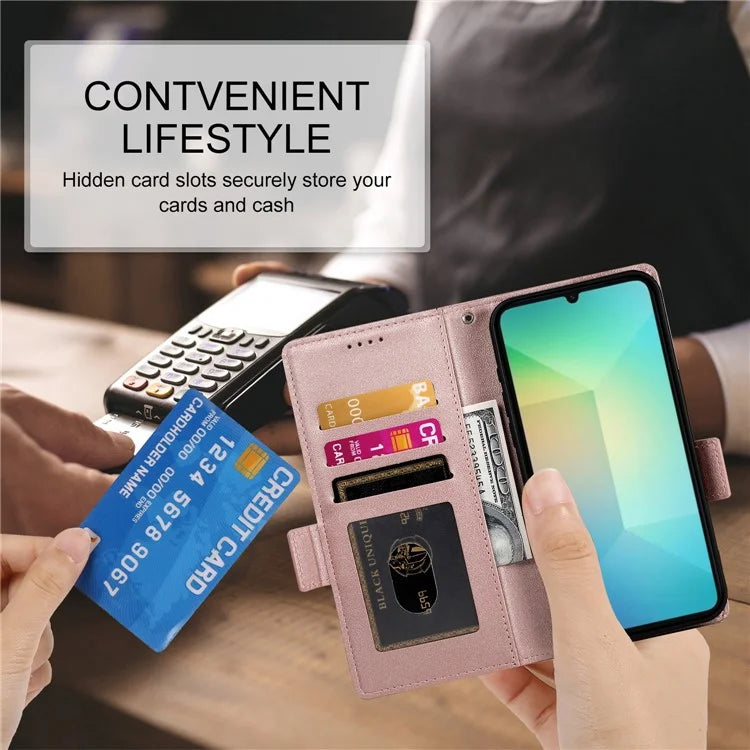 DF-010 For Samsung Galaxy A06 Stand Case PU Leather Wallet Phone Cover