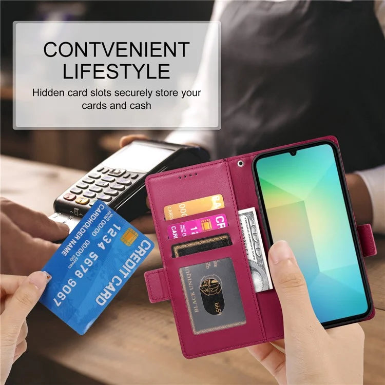 DF-010 For Samsung Galaxy A06 Stand Case PU Leather Wallet Phone Cover