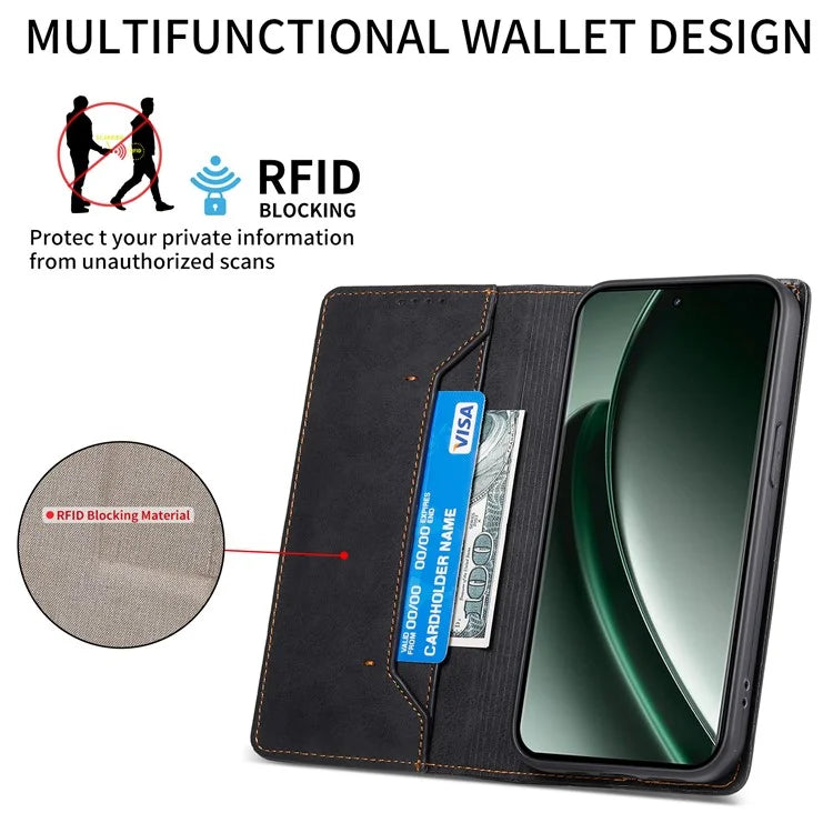 DF-05 For Realme GT 6 5G Wallet Case RFID Blocking PU Leather Phone Cover