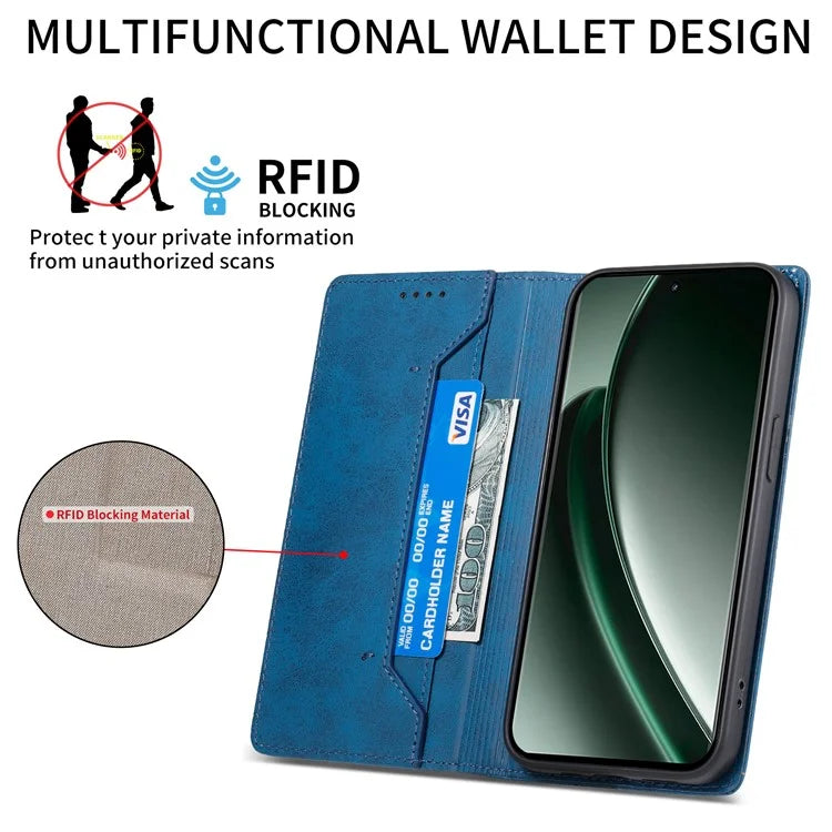 DF-05 For Realme GT 6 5G Wallet Case RFID Blocking PU Leather Phone Cover