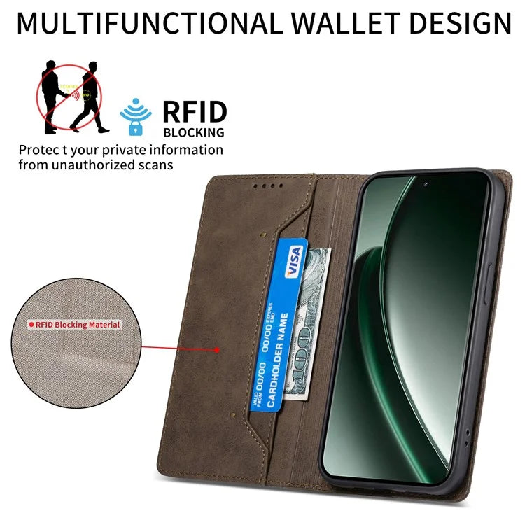 DF-05 For Realme GT 6 5G Wallet Case RFID Blocking PU Leather Phone Cover