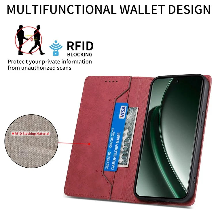 DF-05 For Realme GT 6 5G Wallet Case RFID Blocking PU Leather Phone Cover