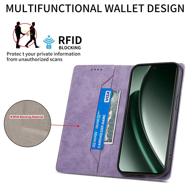 DF-05 For Realme GT 6 5G Wallet Case RFID Blocking PU Leather Phone Cover