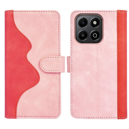 For Honor X6b 4G Wallet Case Leather Phone Cover Splicing Color