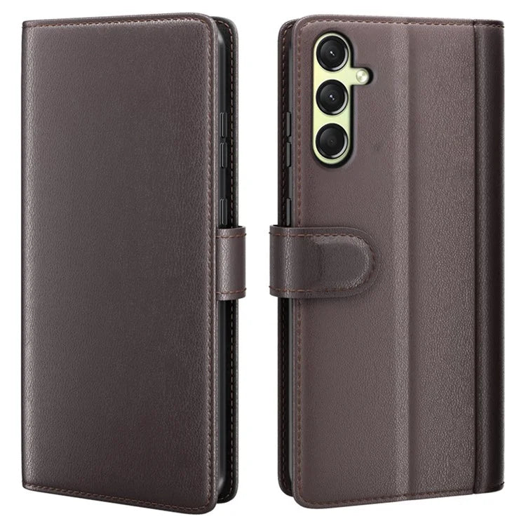 For Samsung Galaxy A16 5G Case Genuine Split Leather Phone Cover Wallet Card Slot