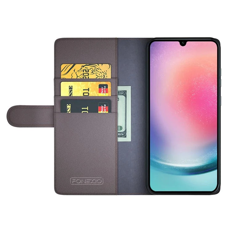 For Samsung Galaxy A16 5G Case Genuine Split Leather Phone Cover Wallet Card Slot