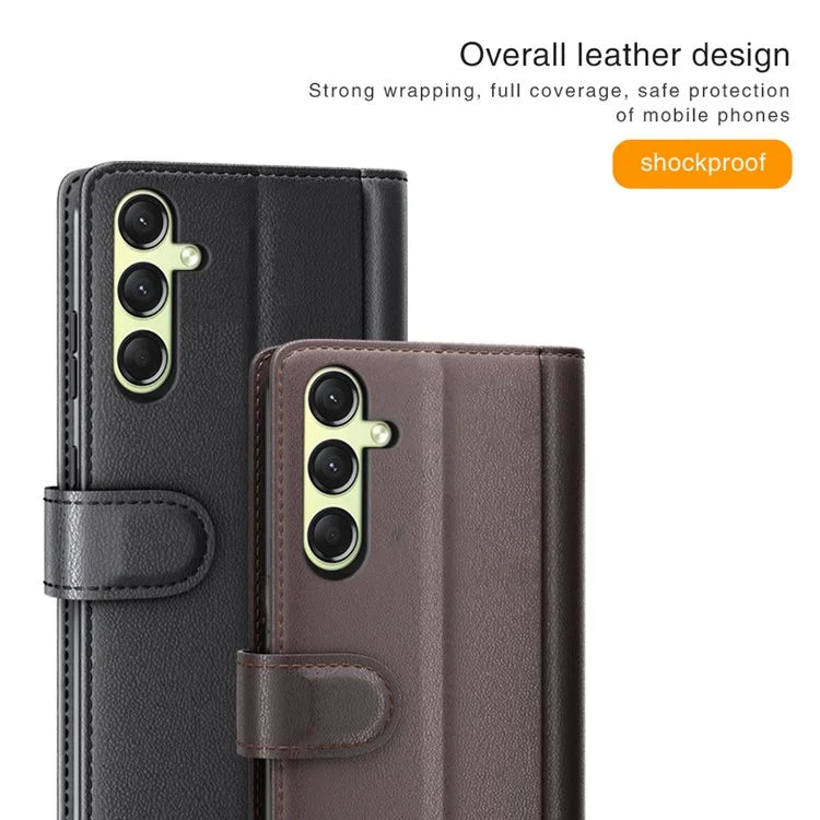 For Samsung Galaxy A16 5G Case Genuine Split Leather Phone Cover Wallet Card Slot