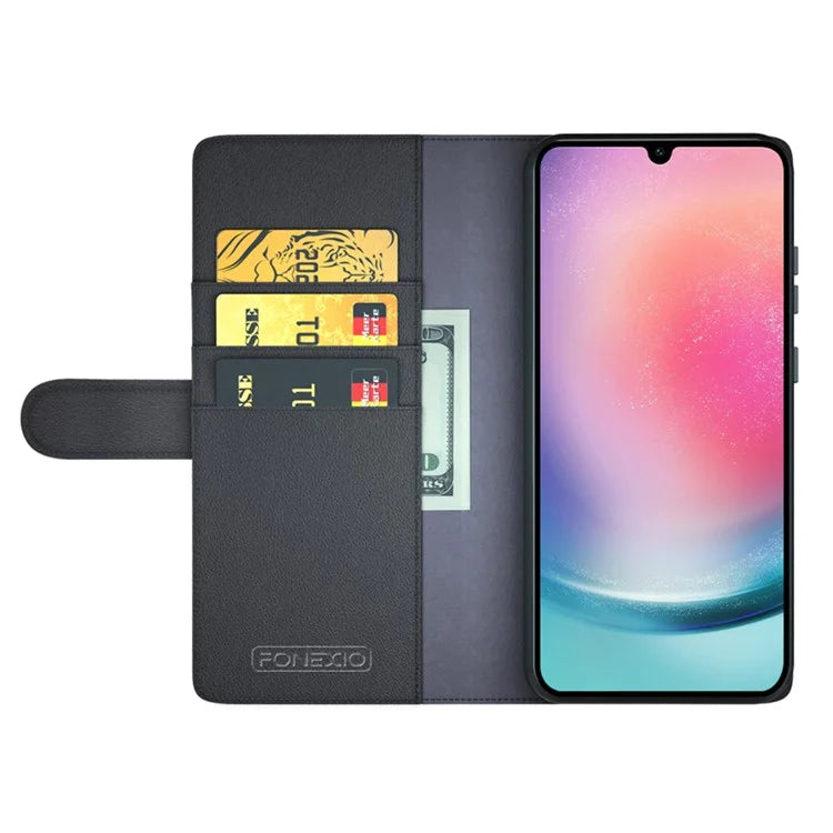 For Samsung Galaxy A16 5G Case Genuine Split Leather Phone Cover Wallet Card Slot