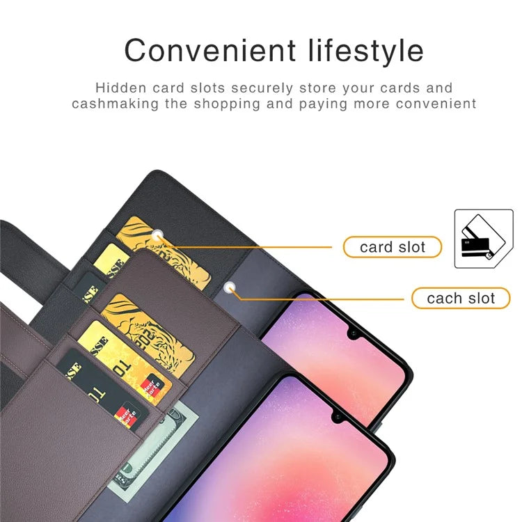 For Samsung Galaxy A16 5G Case Genuine Split Leather Phone Cover Wallet Card Slot