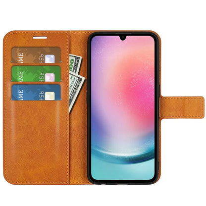 For Samsung Galaxy A16 5G Stand Case Anti-Scratch Calf Texture Leather Phone Cover