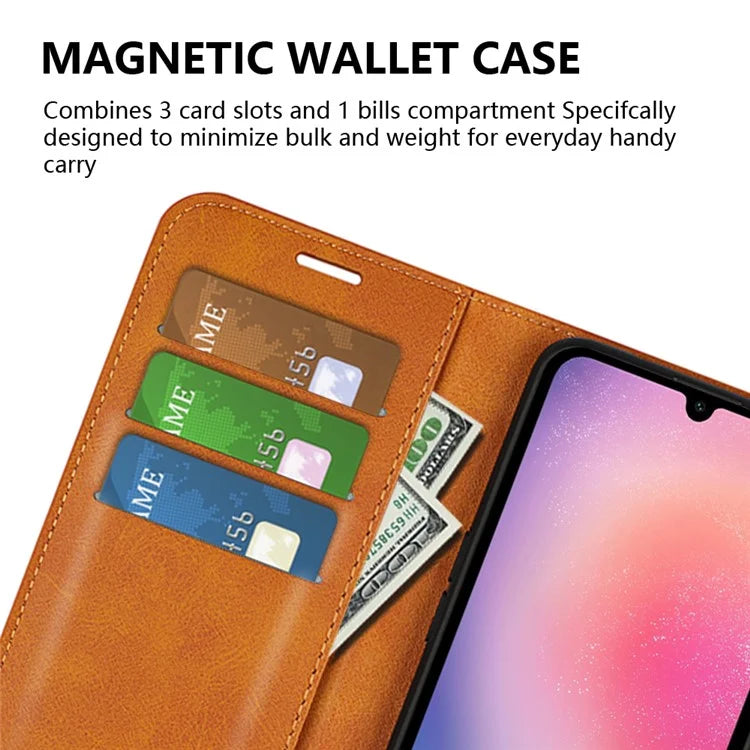 For Samsung Galaxy A16 5G Stand Case Anti-Scratch Calf Texture Leather Phone Cover