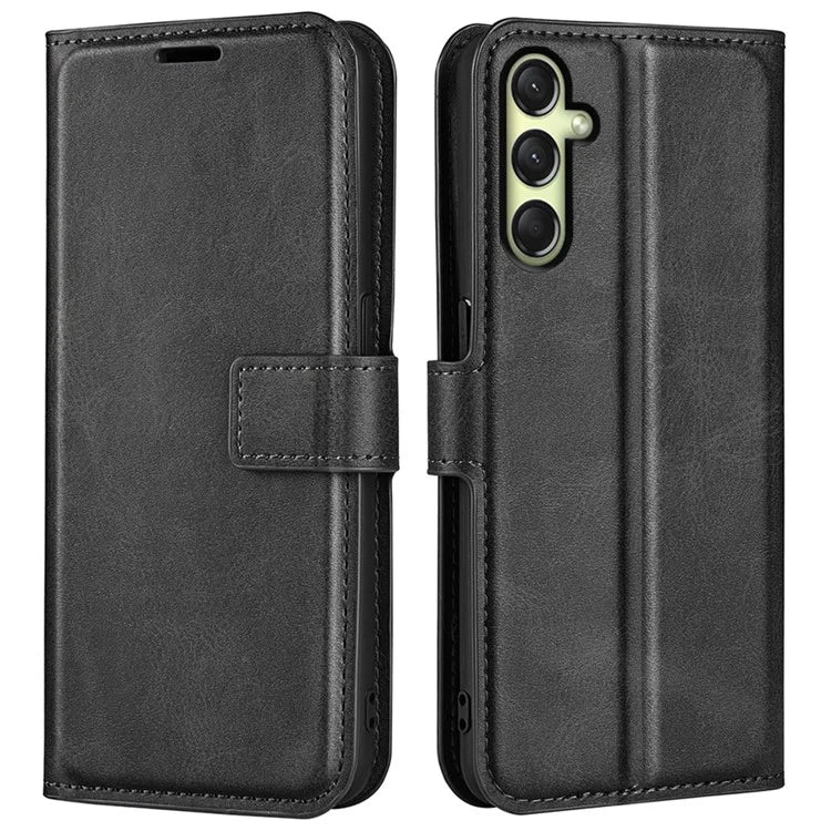 For Samsung Galaxy A16 5G Stand Case Anti-Scratch Calf Texture Leather Phone Cover