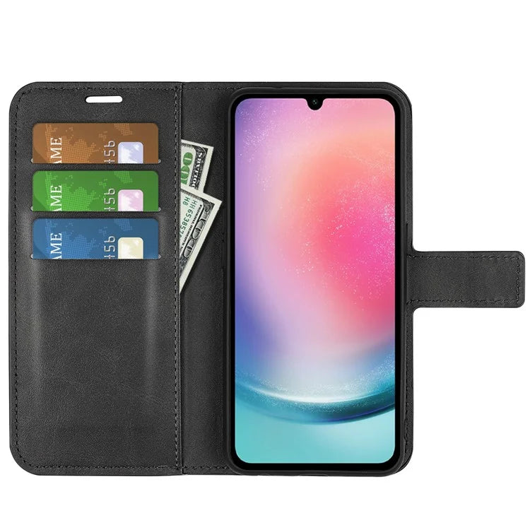 For Samsung Galaxy A16 5G Stand Case Anti-Scratch Calf Texture Leather Phone Cover