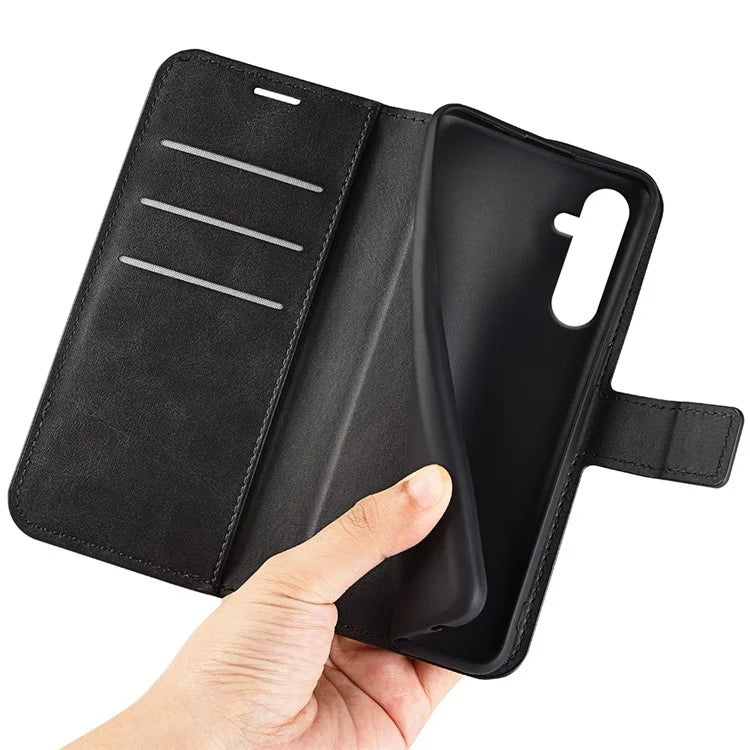 For Samsung Galaxy A16 5G Stand Case Anti-Scratch Calf Texture Leather Phone Cover