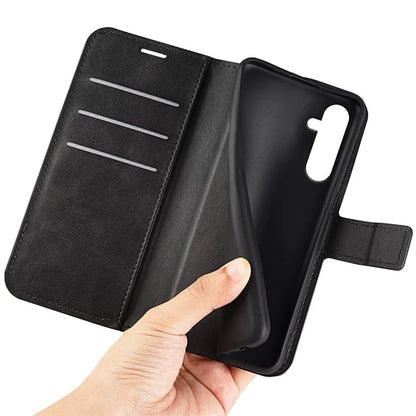 For Samsung Galaxy A16 5G Stand Case Anti-Scratch Calf Texture Leather Phone Cover