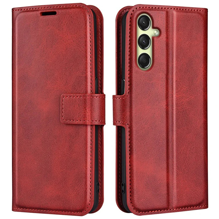 For Samsung Galaxy A16 5G Stand Case Anti-Scratch Calf Texture Leather Phone Cover