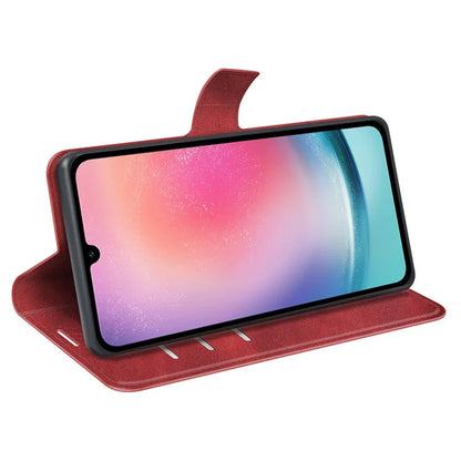 For Samsung Galaxy A16 5G Stand Case Anti-Scratch Calf Texture Leather Phone Cover