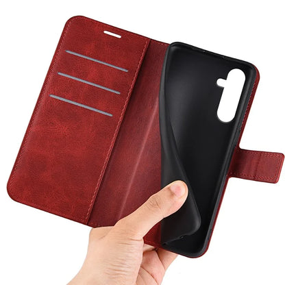 For Samsung Galaxy A16 5G Stand Case Anti-Scratch Calf Texture Leather Phone Cover