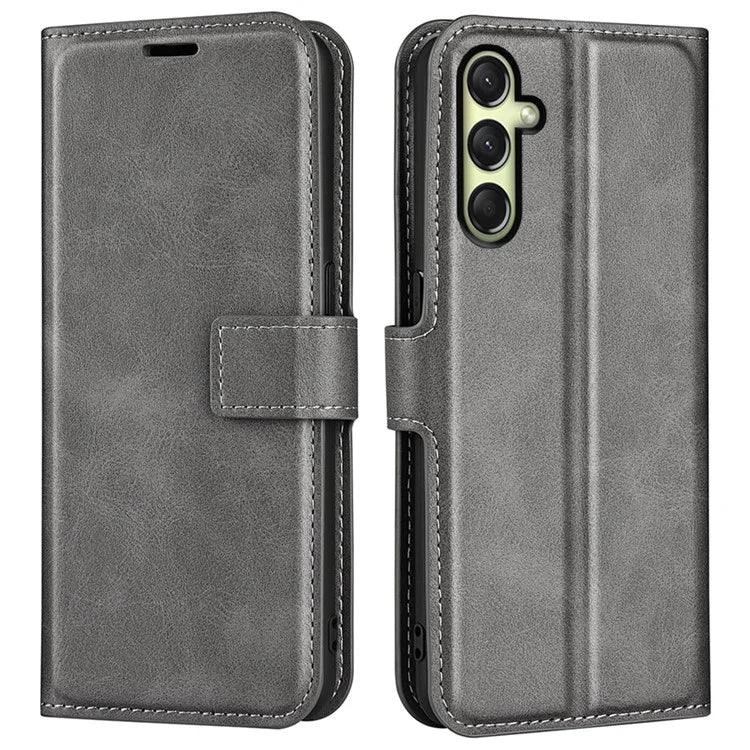 For Samsung Galaxy A16 5G Stand Case Anti-Scratch Calf Texture Leather Phone Cover
