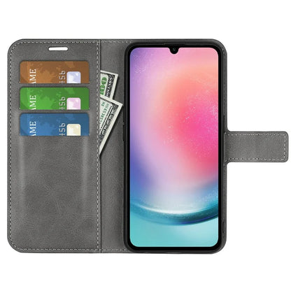 For Samsung Galaxy A16 5G Stand Case Anti-Scratch Calf Texture Leather Phone Cover