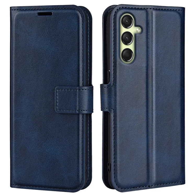 For Samsung Galaxy A16 5G Stand Case Anti-Scratch Calf Texture Leather Phone Cover