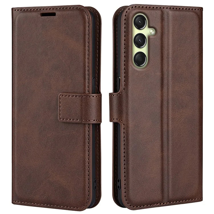 For Samsung Galaxy A16 5G Stand Case Anti-Scratch Calf Texture Leather Phone Cover