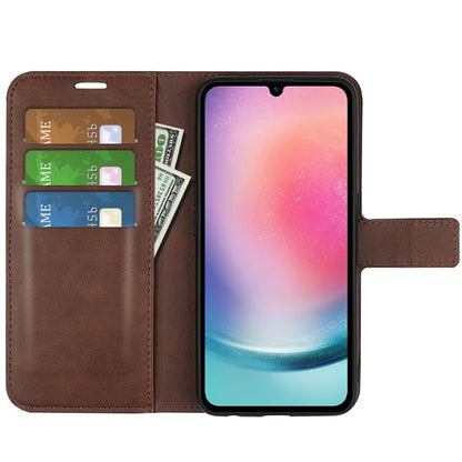 For Samsung Galaxy A16 5G Stand Case Anti-Scratch Calf Texture Leather Phone Cover