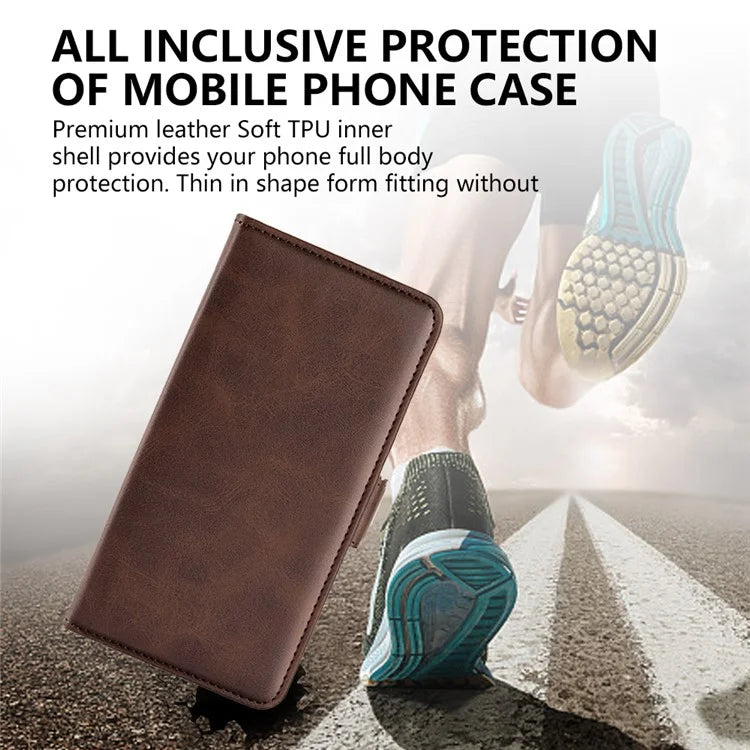 For Samsung Galaxy A16 5G Stand Case Calf Texture Leather Wallet Phone Cover