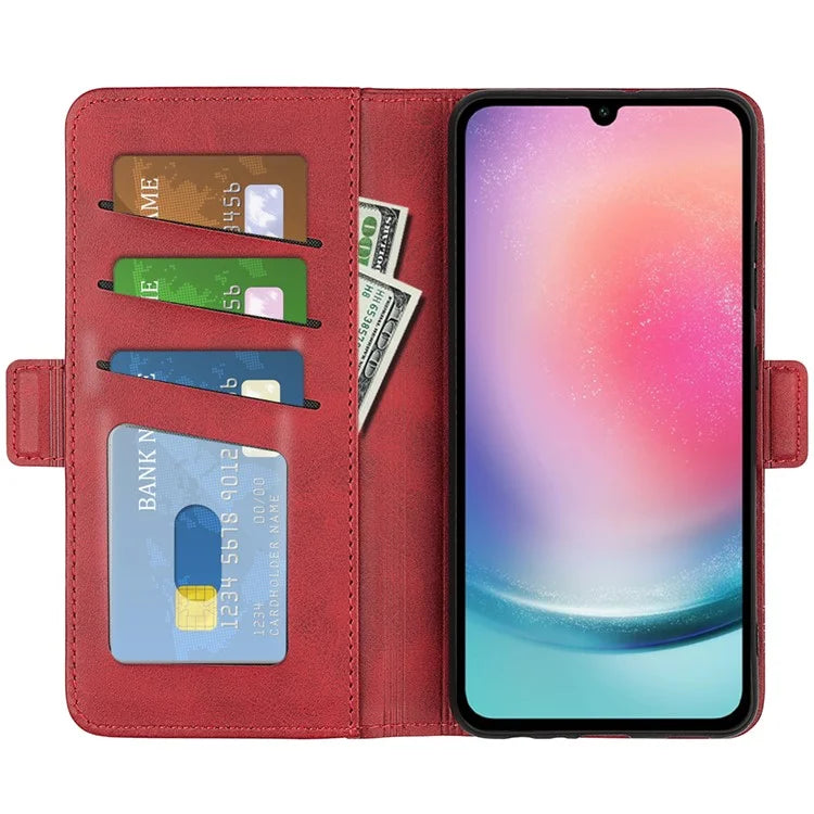 For Samsung Galaxy A16 5G Stand Case Calf Texture Leather Wallet Phone Cover