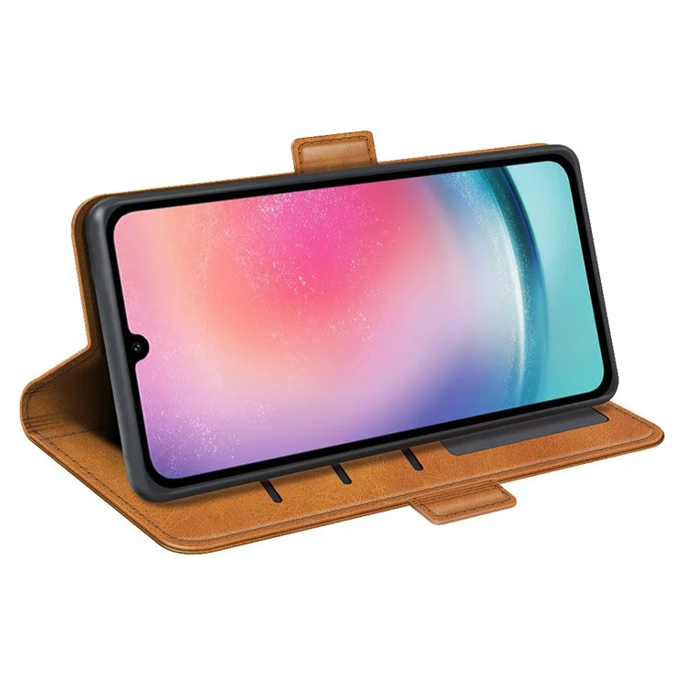 For Samsung Galaxy A16 5G Stand Case Calf Texture Leather Wallet Phone Cover