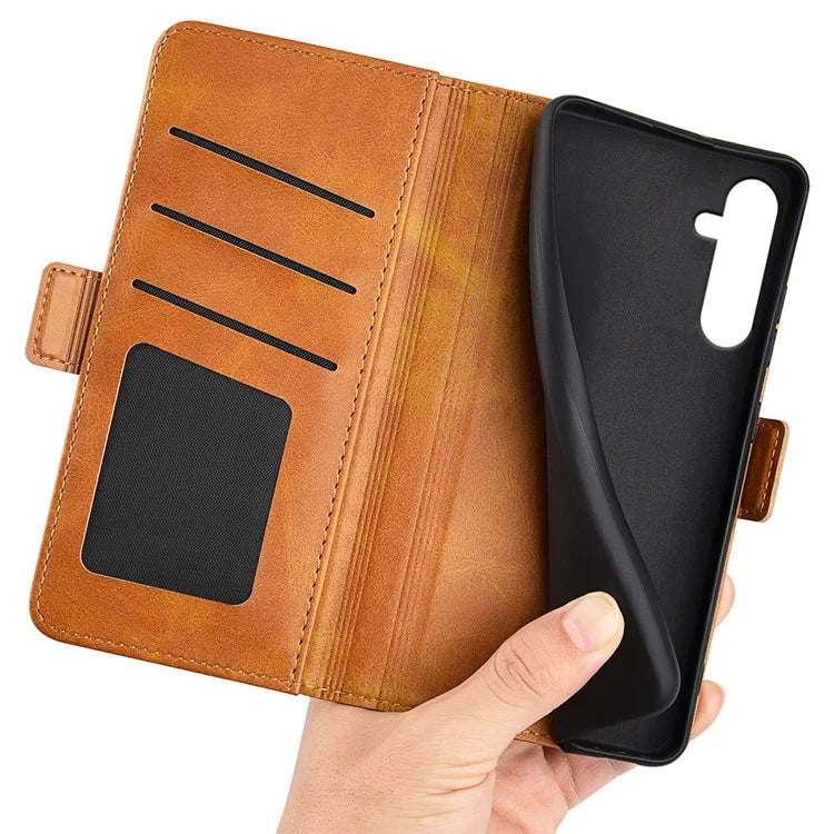 For Samsung Galaxy A16 5G Stand Case Calf Texture Leather Wallet Phone Cover