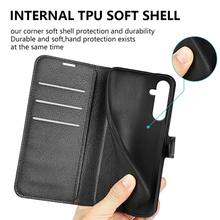 For Samsung Galaxy A16 5G Case Litchi Texture Shockproof Leather Wallet Phone Cover