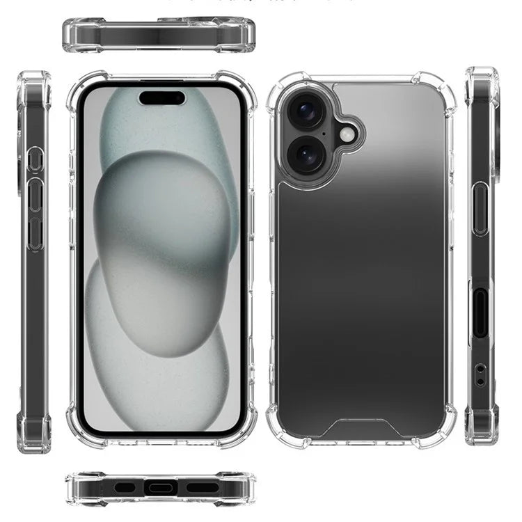 For iPhone 16 Plus Case Reinforced Corners TPU Frame + Acrylic Back Phone Cover