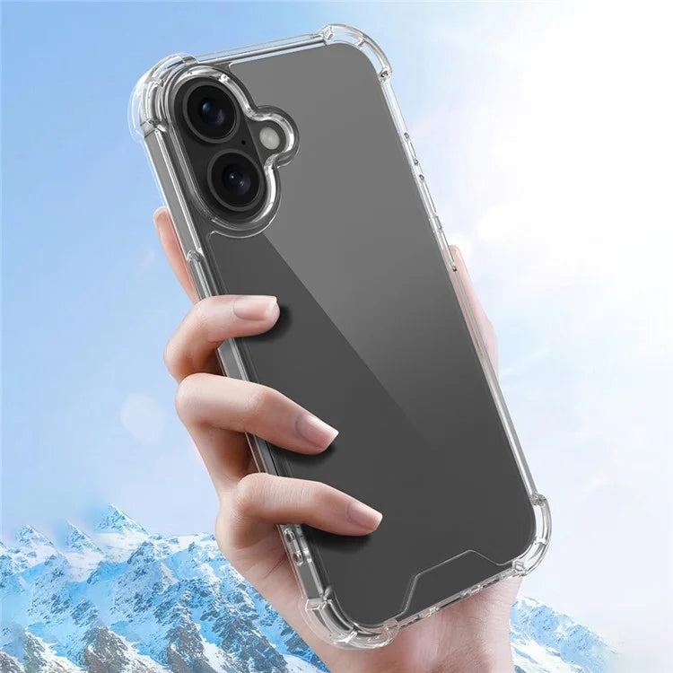 For iPhone 16 Plus Case Reinforced Corners TPU Frame + Acrylic Back Phone Cover