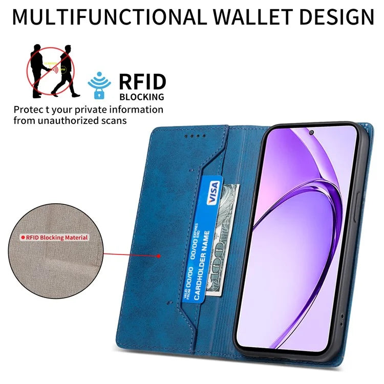DF-05 For Oppo A3 Pro (Global) 5G Wallet Case RFID Blocking PU Leather Phone Cover