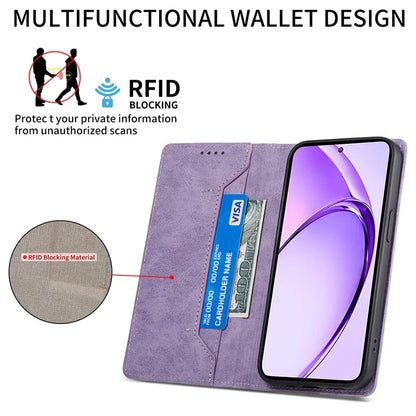 DF-05 For Oppo A3 Pro (Global) 5G Wallet Case RFID Blocking PU Leather Phone Cover