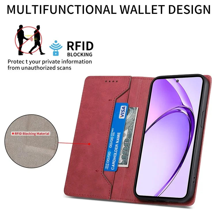 DF-05 For Oppo A3 Pro (Global) 5G Wallet Case RFID Blocking PU Leather Phone Cover