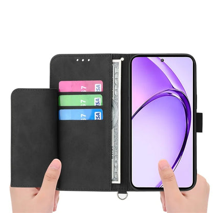 For Oppo A3 Pro (Global) 5G Case Flower Pattern PU Leather Wallet Phone Cover with Strap