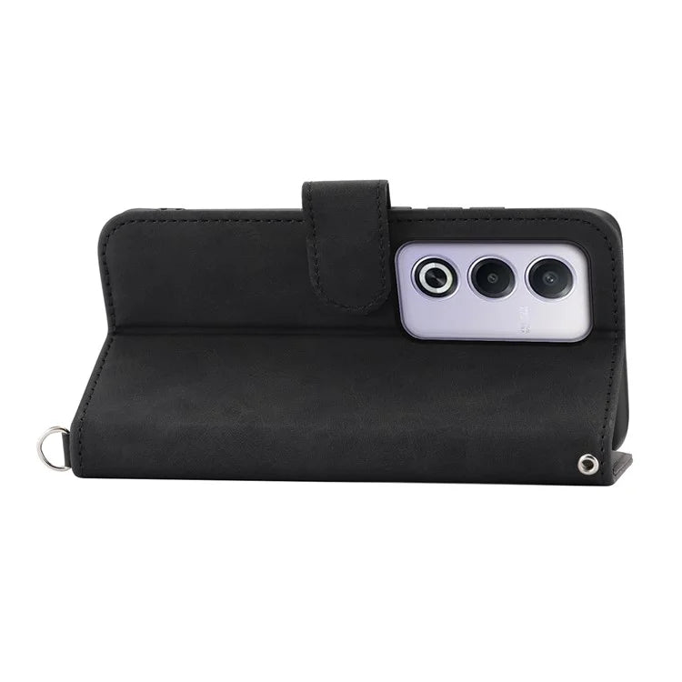 For Oppo A3 Pro (Global) 5G Case Flower Pattern PU Leather Wallet Phone Cover with Strap
